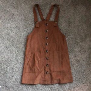 Caramel Corduroy Overall Dress